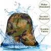 Sweetude 24 Pcs Camo Bag Waterproof Drawstring Bags Bulk, Military Army Bag Lightweight Woodland Camouflage Drawstring Backpack for Men Women Birthday Party Supplies Travel Yoga Gym Sport view 3