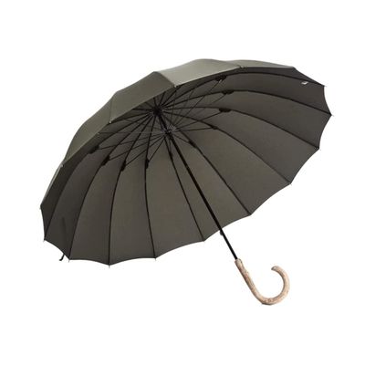 ZAEGO Umbrellas for Rain Lightweight Golf Umbrella 42 Inch Windproof Large Stick Umbrella Wooden Hook Handle J Fast Drying Cane Umbrella Umbrellas for Rain Windproof (Color : Green)