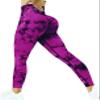 Jomkig Tie Dye Seamless Leggings for Women High Waist Workout Yoga Pants Scrunch Butt Lifting Compression Tights Rose Red Small view 1
