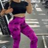 Jomkig Tie Dye Seamless Leggings for Women High Waist Workout Yoga Pants Scrunch Butt Lifting Compression Tights Rose Red Small view 3