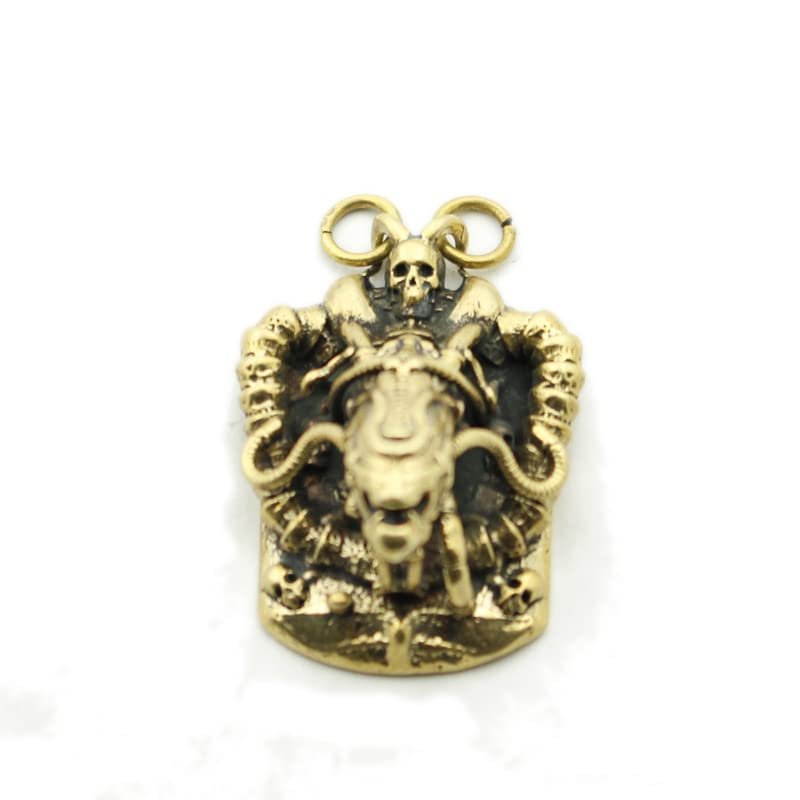 1Pcs Creative Shantou Passed The Door Dragon Dragon's First Pendant car Keychain Pendant Brass Retro()