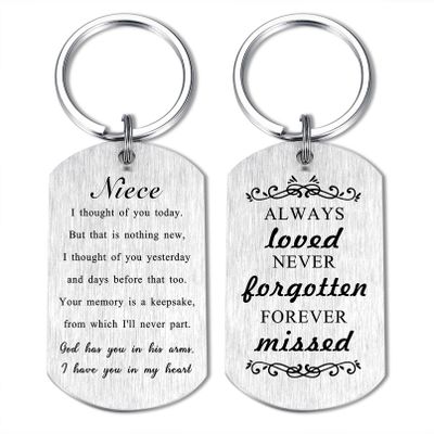Alotozo Memorial Gifts for Loss of Niece - Sympathy Gifts for Loss of Niece - Nieces Memorial Keychain for Grieving Family - Always Loved Never Forgotten