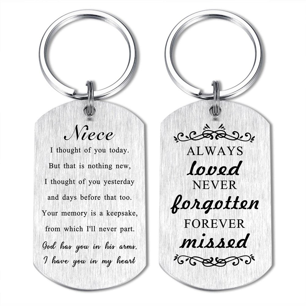 Alotozo Memorial Gifts for Loss of Niece - Sympathy Gifts for Loss of Niece - Nieces Memorial Keychain for Grieving Family - Always Loved Never Forgotten