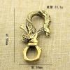 1Pcs DIY  Brass Creative DIY Fish Dragon car Key Buckle Belt Pendant Keychain Fortune Buckle Personality Key Accessories() view 3