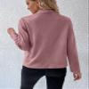 GLOPUK Women's Jackets Jackets for Women Waterfall Collar Open Front Suedette Jacket Jacket (Color : Dusty Pink, Size : Large) view 2