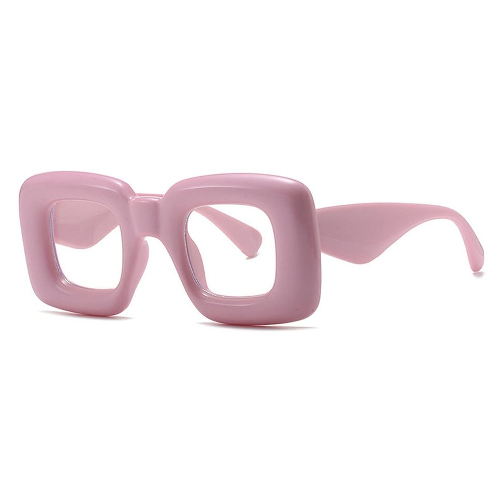 laureles Square Blue Light Blocking Y2k Eyeglasses for Women Fashion Computer Glasses Female Shades Men (Pink)