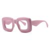 laureles Square Blue Light Blocking Y2k Eyeglasses for Women Fashion Computer Glasses Female Shades Men (Pink) view 1