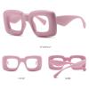 laureles Square Blue Light Blocking Y2k Eyeglasses for Women Fashion Computer Glasses Female Shades Men (Pink) view 2