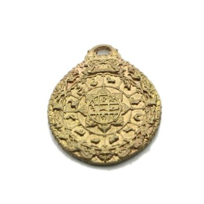 1Pcs Creative Nine Palace Twelve Zodiac tag Pendant Key Buckle Pending Umbrella Rope Fell Brown Copper Retro misr()