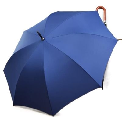 ZAEGO Umbrellas for Rain Golf Umbrella Windproof Extra Strong Stick Umbrella Vintage Hook Handle Wood Automatic Open Canopy Cane Umbrella Umbrellas for Rain Windproof (Color : Blue)