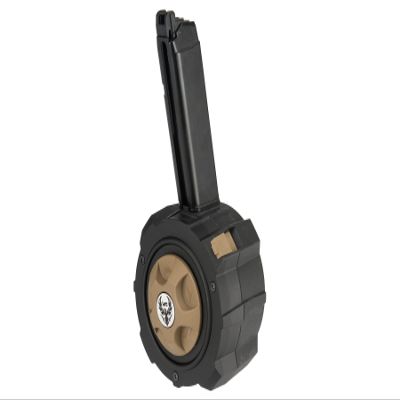 HFC 145 Round High Capacity Drum Mag 1911/AAP01/G18C/TM G Series Gas Airsoft Magazine (Color: Black/Brown)