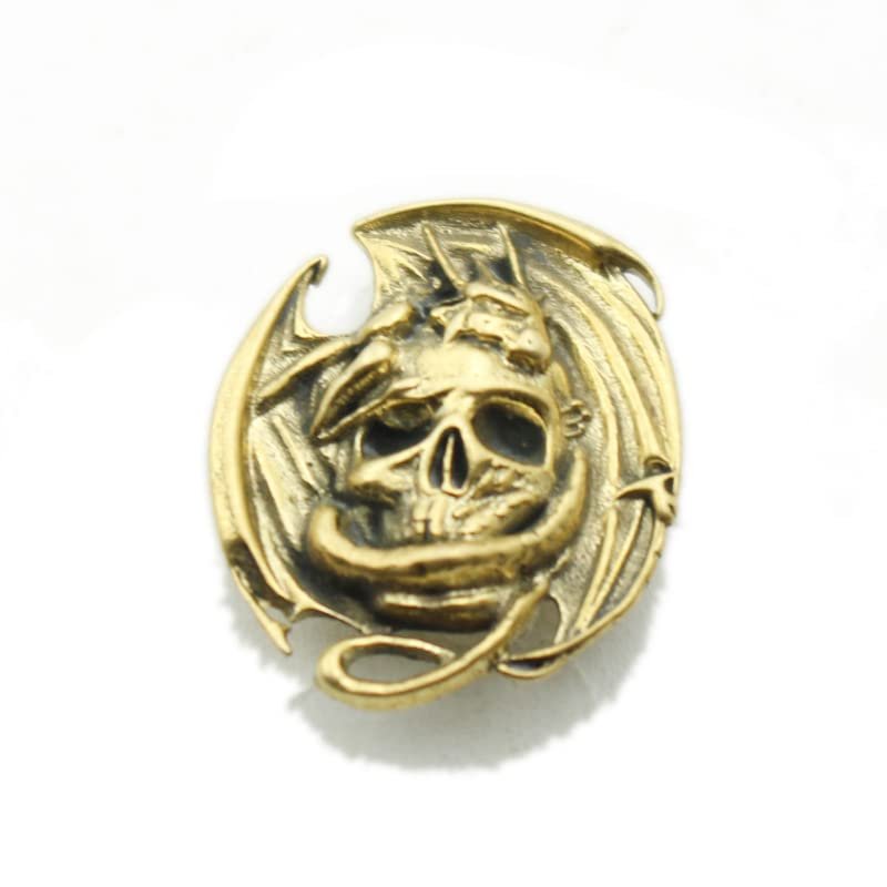 1Pcs Wing Dragon Skull Fortune Buckle Stitching Brass Retro Cuba Buckle Ornaments Decorative Buckle Button dust Buckle()