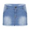 XUNZOO Women's Micro Mini Booty Skirt Flirty Low Rise Ruffled Jean Skort Denim Skater Pole Dance Wear LightBlue X-Large view 4