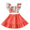 Waghao Toddler Baby Girl Clothes Casual Shorts Short skirts Set Cute Summer Outfits,suitable for girls aged 1-7(Orange skirt 5-6Year) view 1