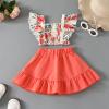 Waghao Toddler Baby Girl Clothes Casual Shorts Short skirts Set Cute Summer Outfits,suitable for girls aged 1-7(Orange skirt 5-6Year) view 2
