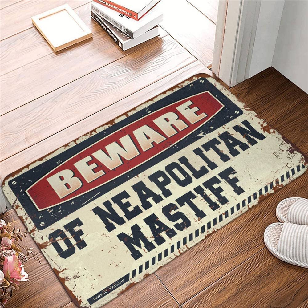 Funny Decor for Bar Beware of Neapolitan Mastiff Rug Entryway Decor Welcome Mat Indoor Non Slip (Size : 40X60CM)