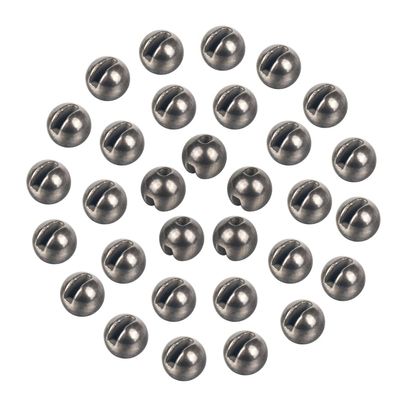MUUNN 100pcs Tungsten Slotted Beads for Fly Tying, Sink Deeper and Faster 12 Colors/13 Sizes Slotted Tungsten Beads Fly Tying Beads Head Fly Tying Materials(Plain,6.4mm)