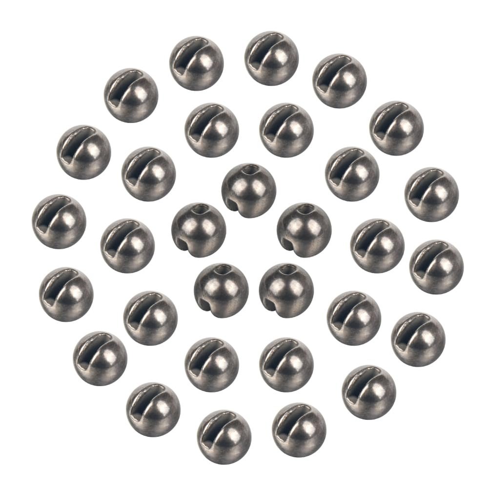 MUUNN 100pcs Tungsten Slotted Beads for Fly Tying, Sink Deeper and Faster 12 Colors/13 Sizes Slotted Tungsten Beads Fly Tying Beads Head Fly Tying Materials(Plain,6.4mm)