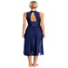 easyforever Women Lyrical Dance Dress Flowy Mesh Tulle Maxi Dresses Modern Contemporary Dance Costumes Navy Blue Large view 2
