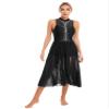 easyforever Women Lyrical Dance Dress Flowy Mesh Tulle Maxi Dresses Modern Contemporary Dance Costumes Black Medium view 1