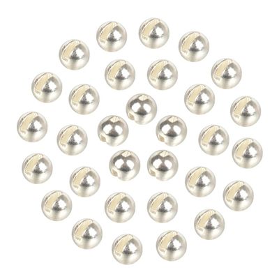 MUUNN 100pcs Tungsten Slotted Beads for Fly Tying, Sink Deeper and Faster 12 Colors/13 Sizes Slotted Tungsten Beads Fly Tying Beads Head Fly Tying Materials(Silver,3.8mm)