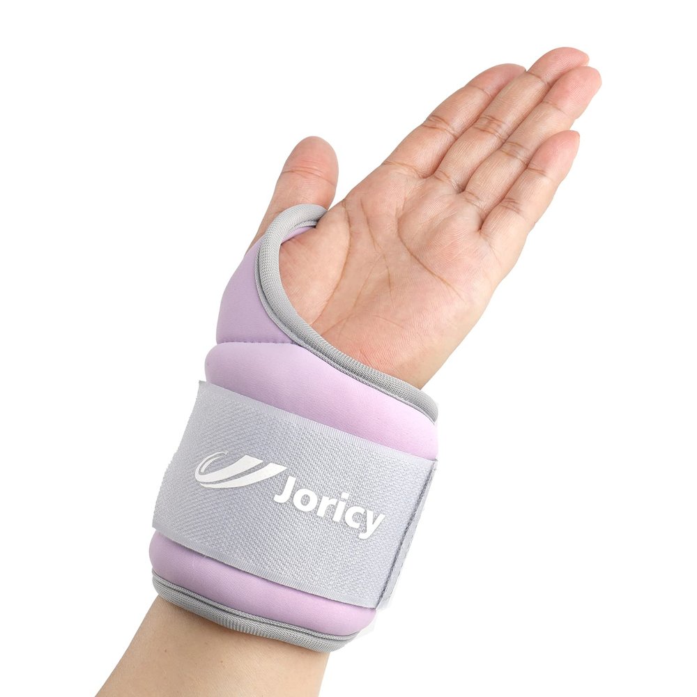 Wrist Weights with Thumb Loops Lock for Women Men 2LBS Pair (1 LB Each Weight) Arm Weight Weights Weighted Gloves for Walking Running Strength Cardio Exercises, Purple