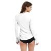 LilyCat Women's Rash Guard Long Sleeve Sun Protection Clothing Half Zip Swim Shirt Side Adjustable Swimsuit Tops Hiking Surfing White view 3