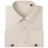 Alimens & Gentle French Cuff Regular Fit Dress Shirts (Cufflink Included) Light Khaki view 1