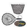 Fishing Net, 14.9x12.6in Replacement Fishing Net Deepened Soft Flexible Foldable Black Rubber Fishing Landing Mesh Without Handle for Angler Freshwater Saltwater view 1