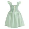 JEELLIGULAR Toddler Dress Ruffle Sleeveless Button Down Denim Dress for Toddler Girl Dress Summer Beach Casual A-line Sundress(Sage Green,6-7T) view 1