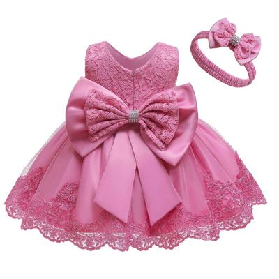 Flower Girl Embroidery Lace Dresses Little Kid Easter Halloween Wedding Formal Event Frocks Dress (Dusty Pink 8348,120)