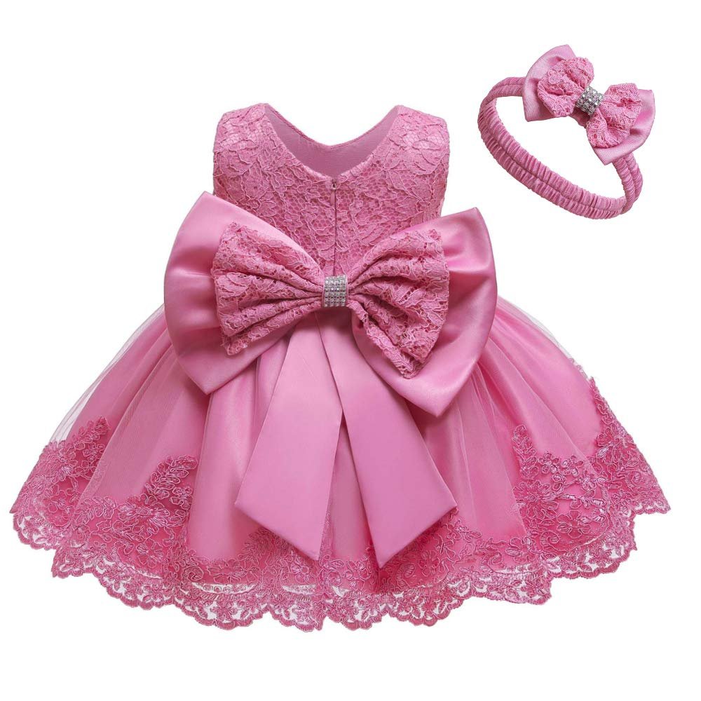 Flower Girl Embroidery Lace Dresses Little Kid Easter Halloween Wedding Formal Event Frocks Dress (Dusty Pink 8348,120)