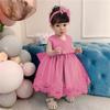Flower Girl Embroidery Lace Dresses Little Kid Easter Halloween Wedding Formal Event Frocks Dress (Dusty Pink 8348,120) view 2
