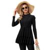 Modest Swimsuit for Women Muslim Burkini Islamic Full Body Long Sleeve Swim Top Pants Hijab 3pcs #A: Black M view 3