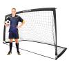 RUNBOW 9x5 ft Portable Kids Soccer Goal for Backyard Adult Junior Large Practice Soccer Net with Carry Bag (9x5FT, 1 Pack, Black) view 1
