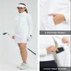 fit space Women's Softshell Vest Athletic Warm Up Sleeveless Scrub Jacket Zip Pockets Cycling Running Golf (White,XX-Large) view 4