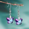 Caiyao Colorful Crystal Butterfly Star Shell Heart Shape Pendant Necklace Earrings Set Stainless Purple & Yellow Shining Rhinestone Jewelry for Women Gifts-Butterfly Set view 2