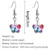 Caiyao Colorful Crystal Butterfly Star Shell Heart Shape Pendant Necklace Earrings Set Stainless Purple & Yellow Shining Rhinestone Jewelry for Women Gifts-Butterfly Set view 3