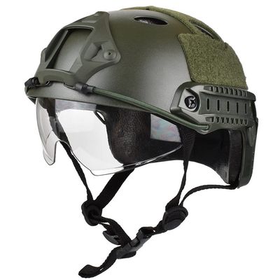 CMAIR4U Airsoft PJ Type Paintball Fast Helmet with Visor Goggles (OD)