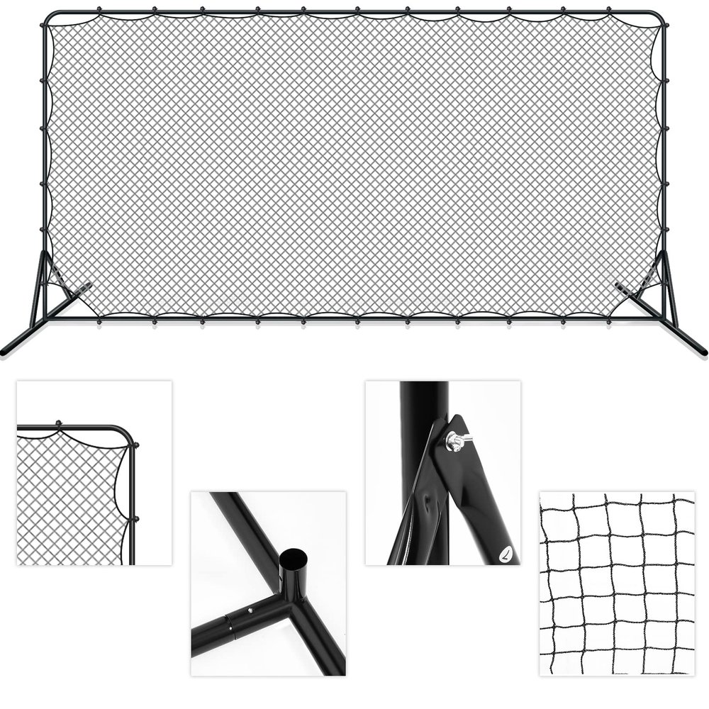 Outus 12 x 6 ft Soccer Rebounder Net Portable Soccer Rebounder Board Soccer Rebound Wall Volleyball Rebounder Net Soccer Training Equipment for Football Tennis Volleyball Practicing