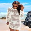 ANRABESS Women Swimsuit Crochet Swim Cover Up 2026 Summer Bathing Suit Swimwear Mesh Knit Beach Dress Vacation Outfits Cream White X-Large view 3
