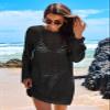 ANRABESS Women Swimsuit Crochet Swim Cover Up 2026 Summer Bathing Suit Swimwear Mesh Knit Beach Dress Vacation Outfits Black Small view 3