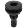 Acouto 3/4in Thru Hull Fitting for Boats Marines ABS Plastic Hose Coupling Drain Outlet Connector Through Hull Fitting Accessory (Black)