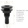 Acouto 3/4in Thru Hull Fitting for Boats Marines ABS Plastic Hose Coupling Drain Outlet Connector Through Hull Fitting Accessory (Black) view 2
