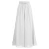 OBEEII Womens High Waist Chiffon Pants Boho Flowy Wide Leg Casual Palazzo Trousers White 2XL view 4