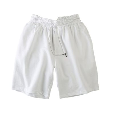 Dninmim Men's Summer Beach Pants Mesh Sports Joggers Running Shorts Elastic Waist Solid Color Short Pants Sweatpant Beige