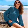 ANRABESS Women Swimsuit Crochet Swim Cover Up 2026 Summer Bathing Suit Swimwear Mesh Knit Beach Dress Vacation Outfits Cyan Large view 4