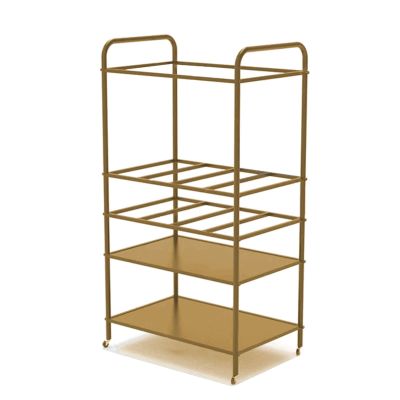 ZAQYCM Workout Storage Organizer for Yoga Mats/Balls or Half Balance Ball, Vertical Foam Roller Holder Floor Stand for Gym Garage, Fitness Studio and Home Office (Color : Gold, Size : Style-2)