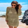 ANRABESS Women Swimsuit Crochet Swim Cover Up 2026 Summer Bathing Suit Swimwear Mesh Knit Beach Dress Vacation Outfits Khaki Medium view 3