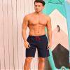 SILKWORLD Mens Swimming Trunks with Compression Liner 2 in 1 Swimming Shorts Quick Dry Bathing Suits with Cargo Pockets (Navy, Medium) view 3
